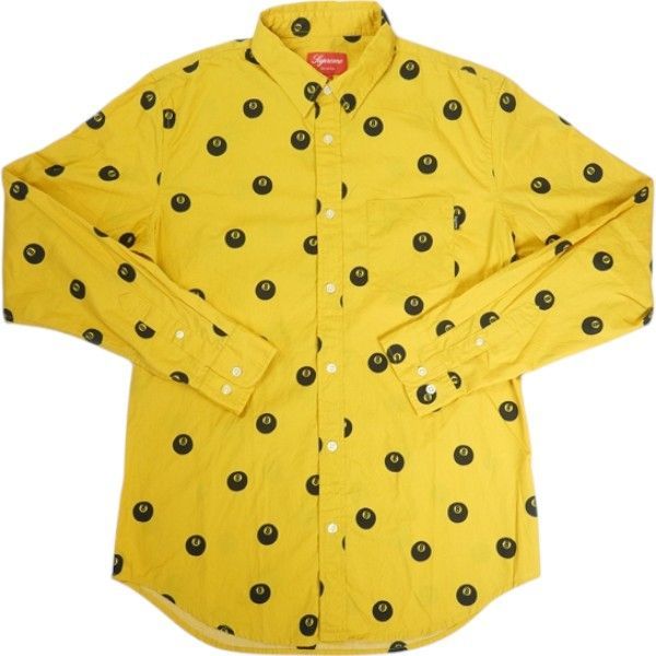 Size M SUPREME シュプリーム 12AW 8 Ball Shirt 半袖シャツ 黄 -良い 20819129
