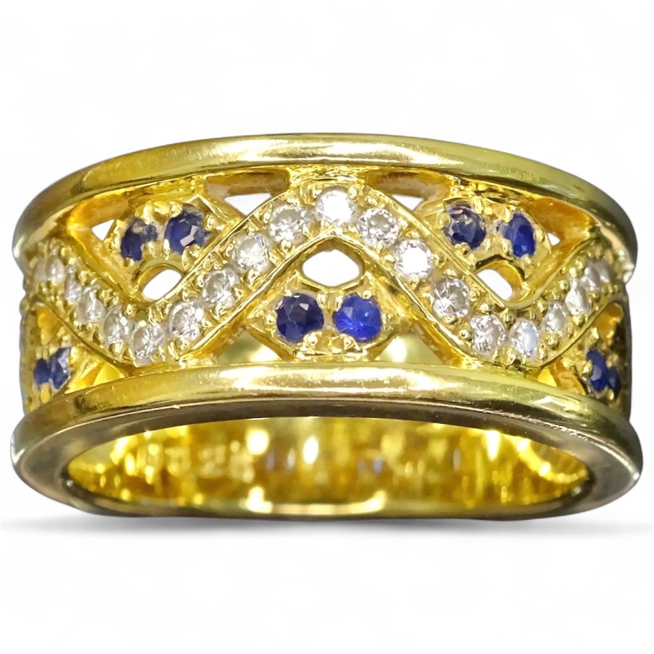 18金 750 K18 ゴールド GOLD LANVIN (ランバン) 天然サファイア0.24ct 