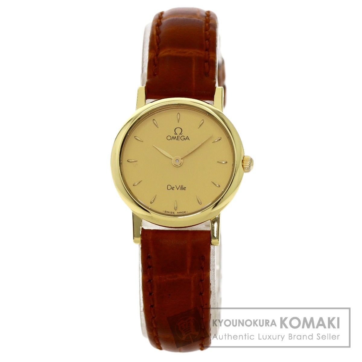 OMEGA オメガ デビル 腕時計 K18YG 革 レディース