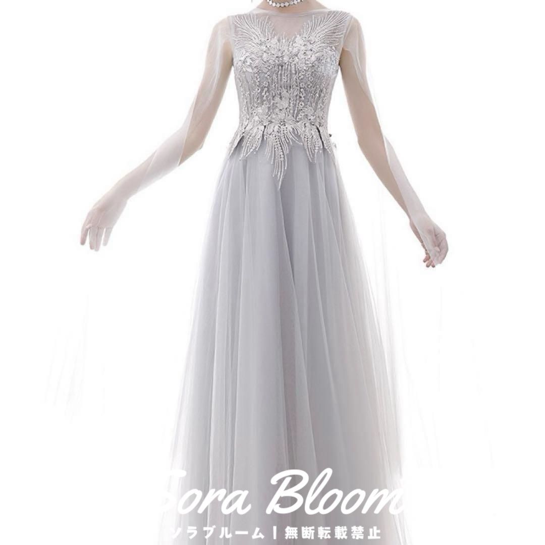 お花のデザインがオシャレで美しい イブニングドレス?.?