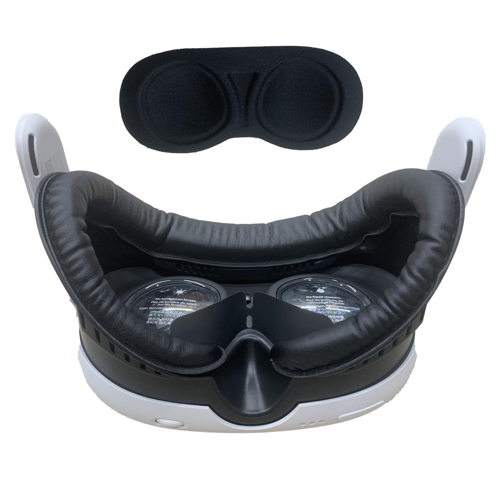 【人気商品】PUフォーム交換パッド VRレンズカバー 交換用 Quest3 通気性 光漏れ防止パッド フェイシャルインターフェイスブラケット 洗濯可能 に対応フェイスクッション 3 光漏れを軽減 Quest 汚れ防止 Meta for (ブラック) Houds