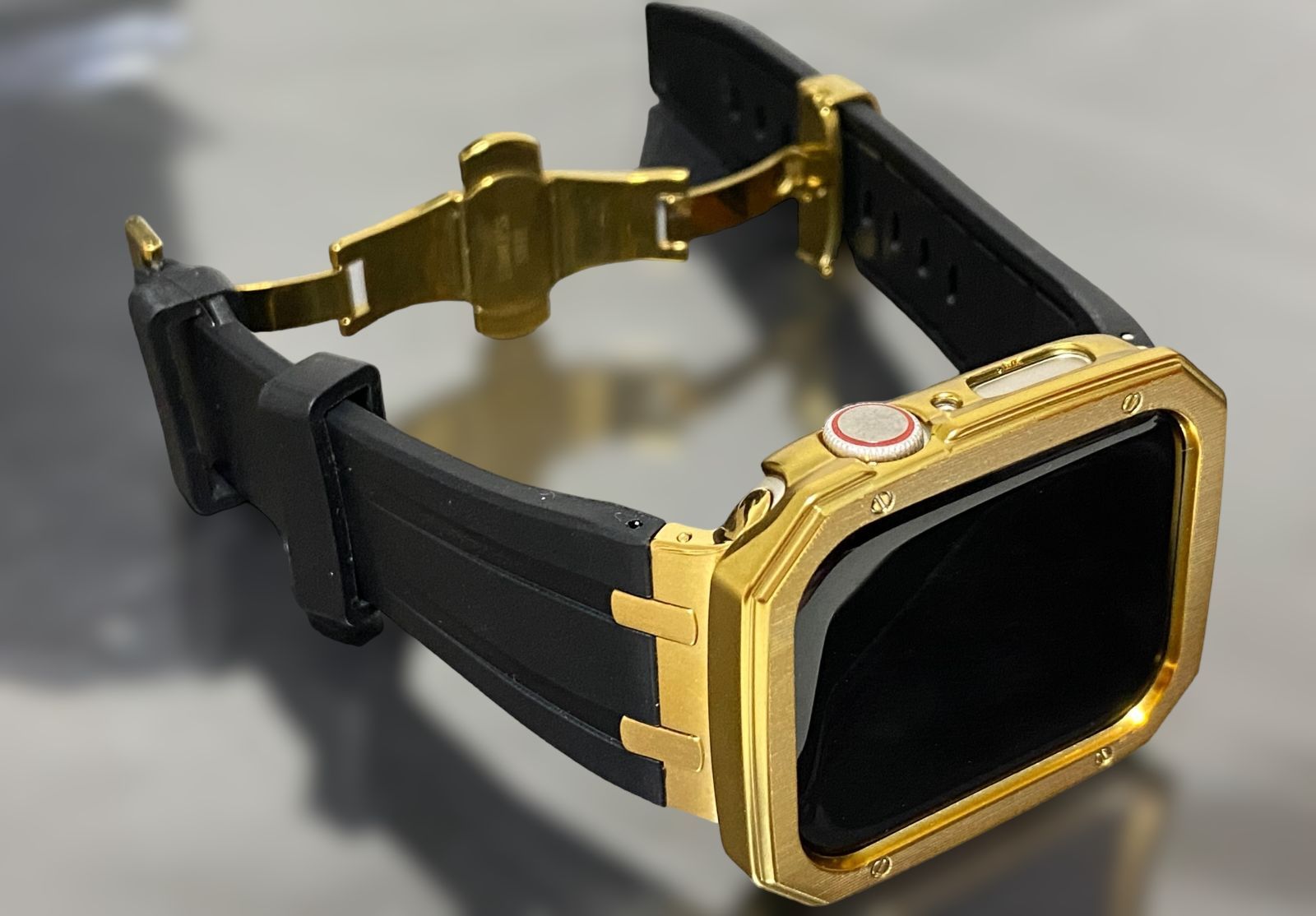 ゴールド ブラック アップルウォッチ ラバーベルト Apple Watch ケース カバー 40mm 41mm 44mm 45mm 49mmApple Watch 用