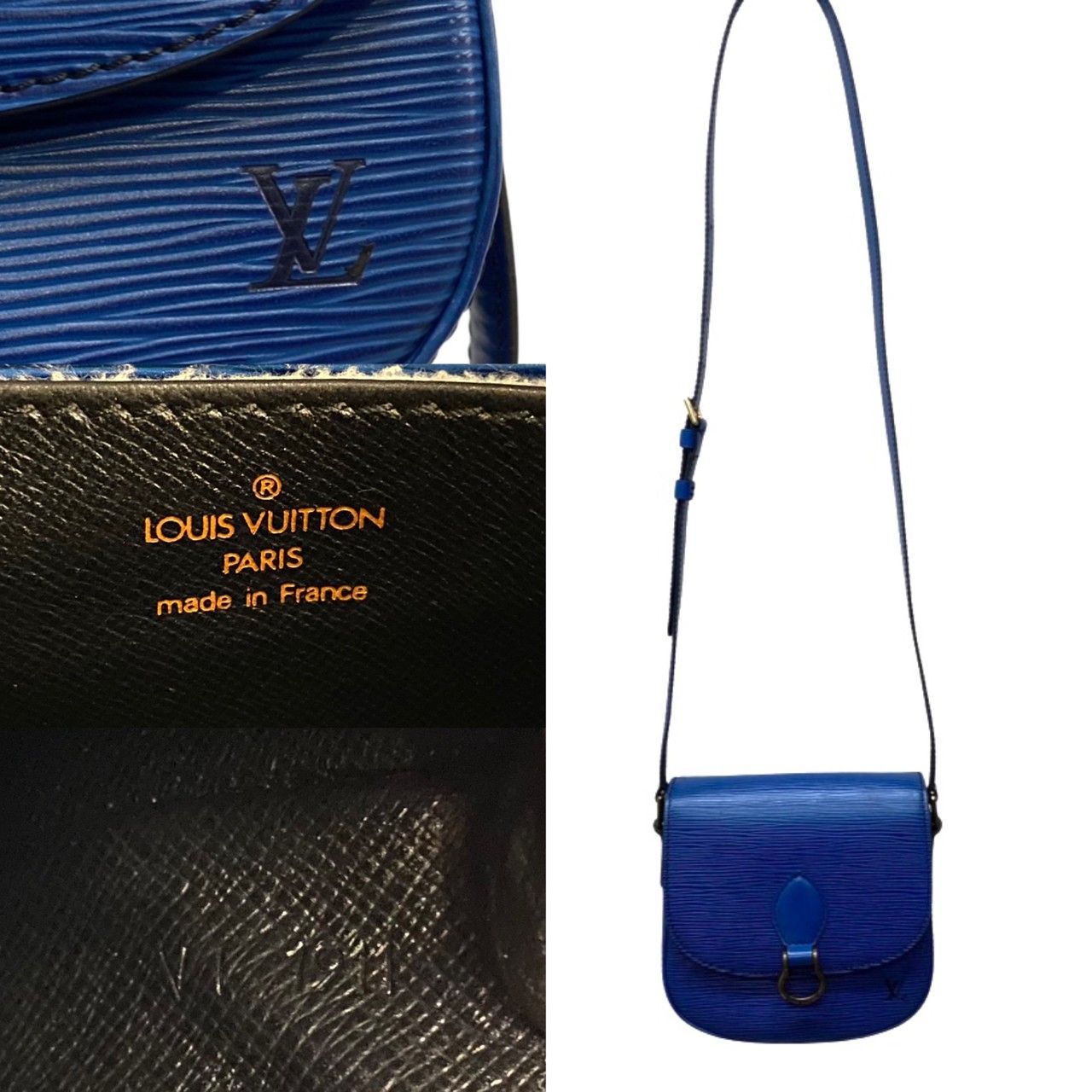 極 美品 LOUIS VUITTON ルイヴィトン ヴィンテージ サンクルー PM エピ レザー 本革 ミニ ショルダーバッグ ポシェット ブルー 23071