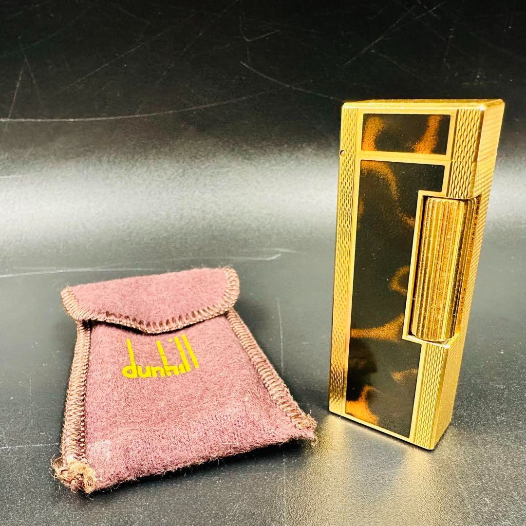 dunhill ダンヒル ローラータイプ ガス ライター 鼈甲 - ゴールド