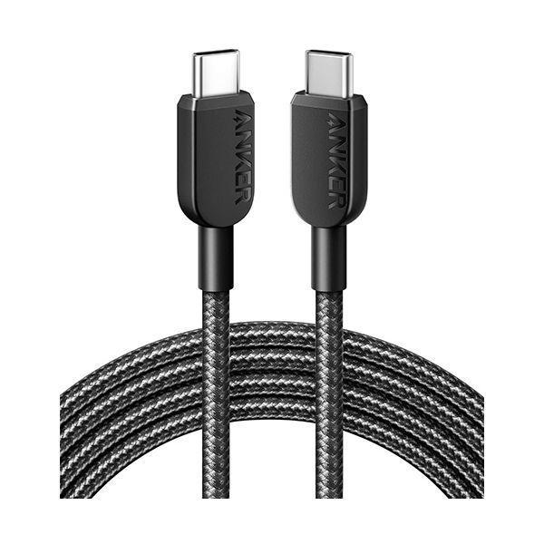 （まとめ） アンカージャパン ANKER 310 高耐久ナイロン USB-C＆USB-Cケーブル 1.8m ブラック A81E6011 1本 【×5セット】