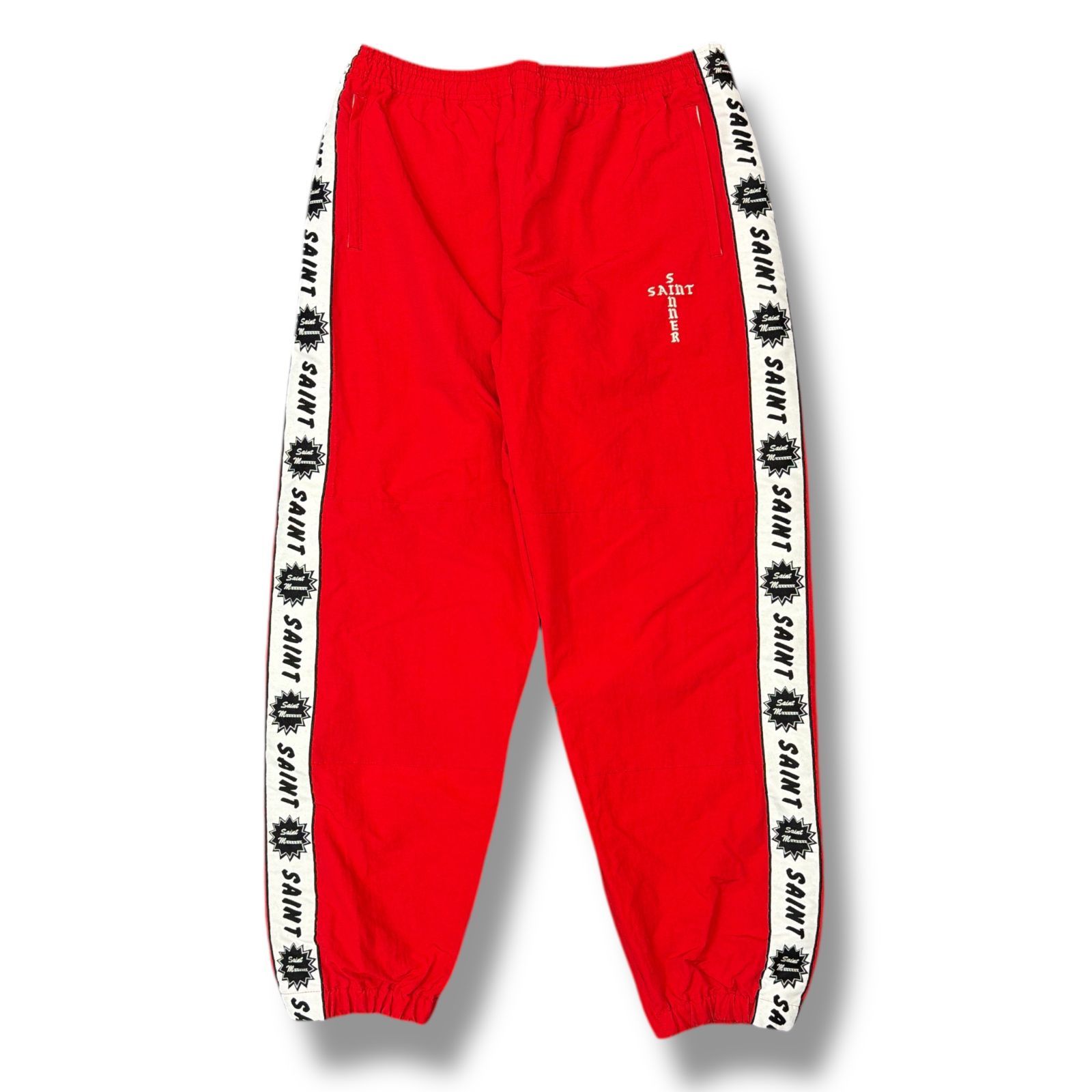 参考上代68200円 SAINT MICHAEL 24SS TRACK PANTS | SIDE TAPE トラックパンツ イージーラインパンツ セントマイケル SM-YS8-0000-067 レッド L 1459M7