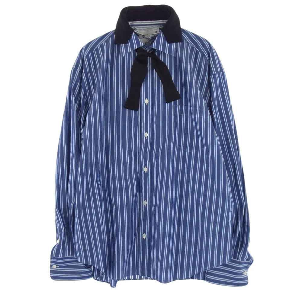 Sacai サカイ 長袖シャツ 20SS 20-02241M Poplin Shirt レイヤード ポプリン ストライプ シャツ ブルー系 1【中古】  - メルカリ