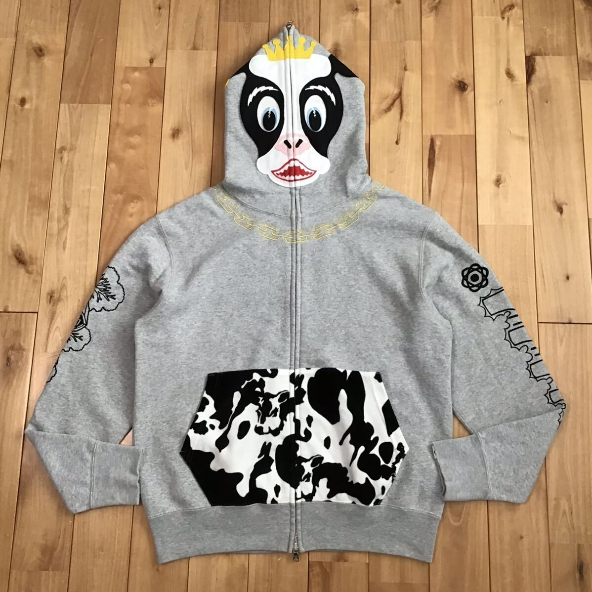 ホルスタイン パーカー Sサイズ グレー Holstein full zip hoodie a
