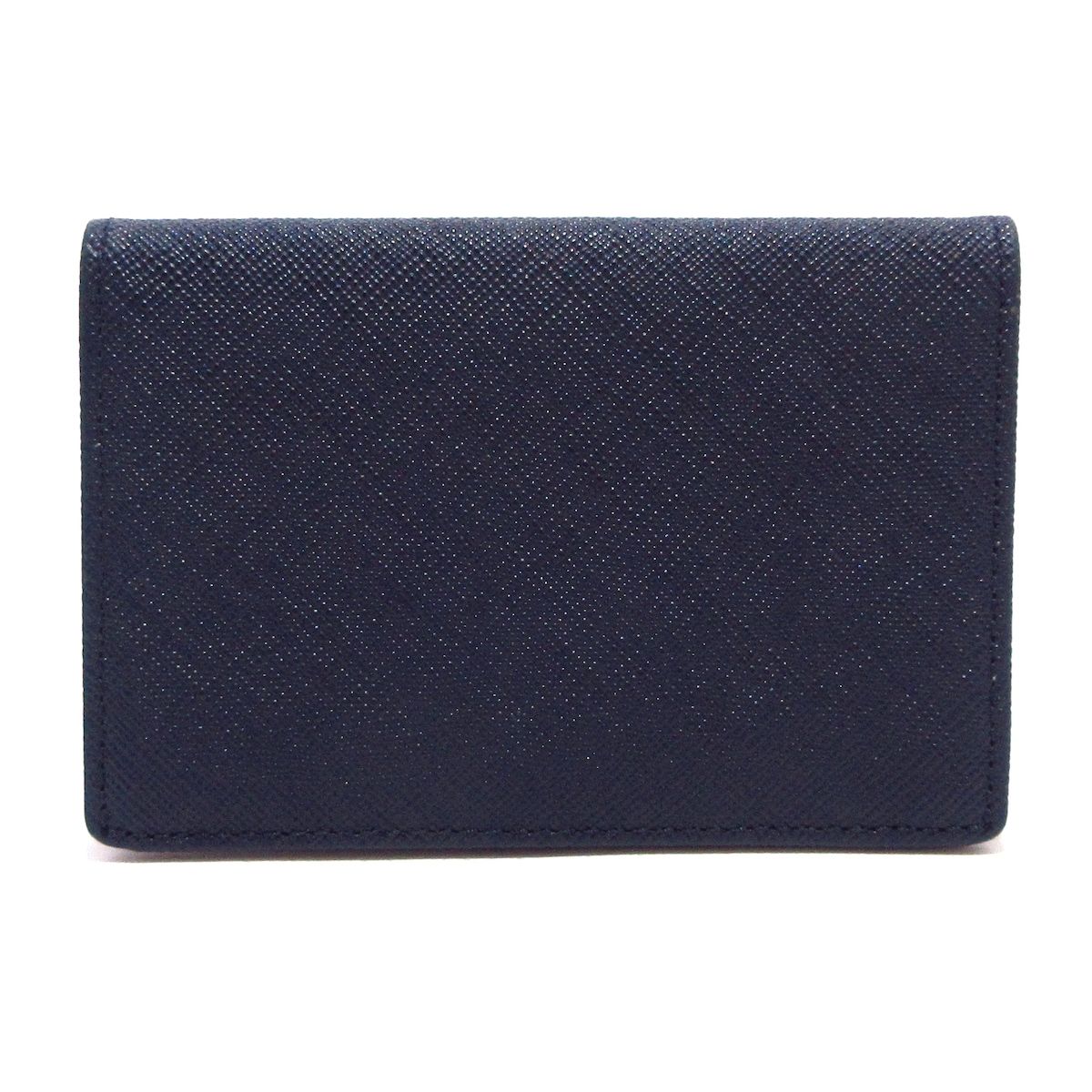 agnès b. ネイビー レザー 名刺入れ agnes b(アニエスベー) 名刺入れ美品 - ダークネイビー レザー