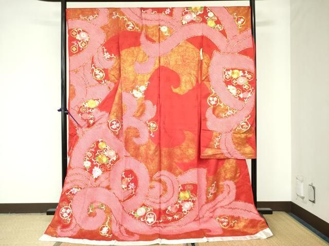 振袖 豪華 金駒 金彩 紋意匠 身丈177cm 撥水加工済 トールサイズ 振袖 豪華 刺繍 金駒 金彩 紋意匠 身丈175cm 撥水加工済 トール