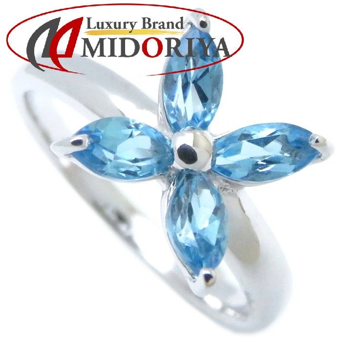 K18WG】ブルーダイヤモンドの指輪 11号 tom! K18WGブルートパーズ