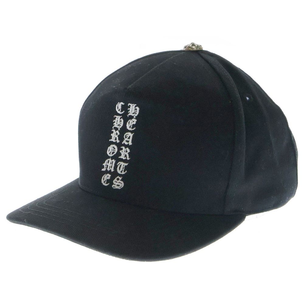 CHROME HEARTS クロムハーツ Vertical Logo Hat CHロゴ ベースボールキャップ 帽子 ブラック×ホワイト