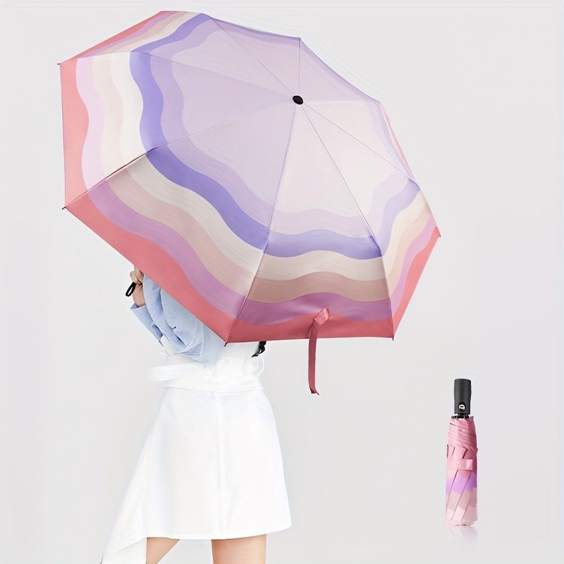 Rainbella スタイリッシュなグラデーションUVカット傘 - 防風、日差し＆雨自動折りたたみ傘、50+ UVカット、耐久性のある190Tキャノピー＆ファイバーグラスフレーム、持ち運びに便利なコンパクトサイズ - 屋外使用に最適、屋外傘