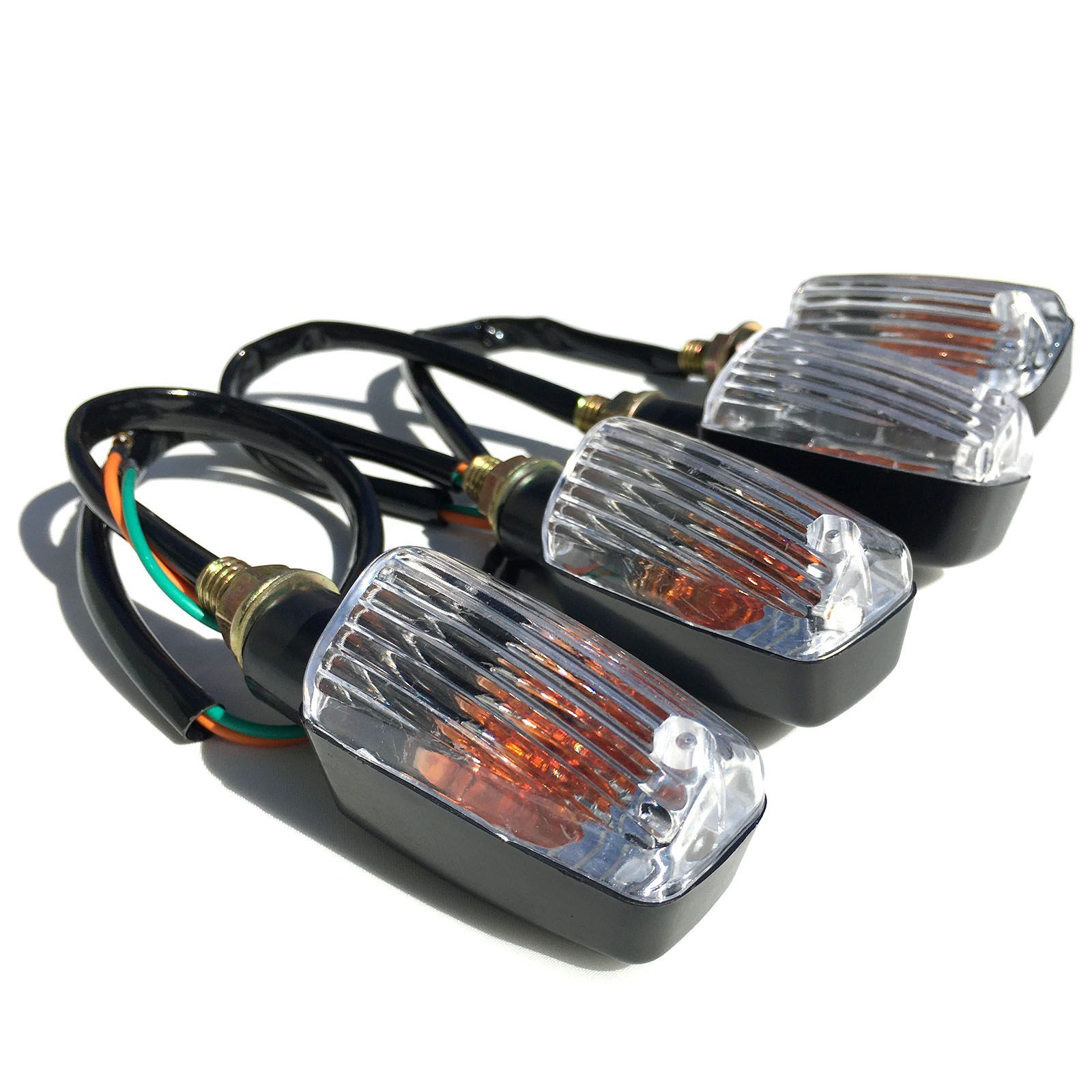 LEDウインカー 4個セット バイク汎用 12V 小型 マーカーランプ アンバー 埋込タイプ (X67) メール便送料無料