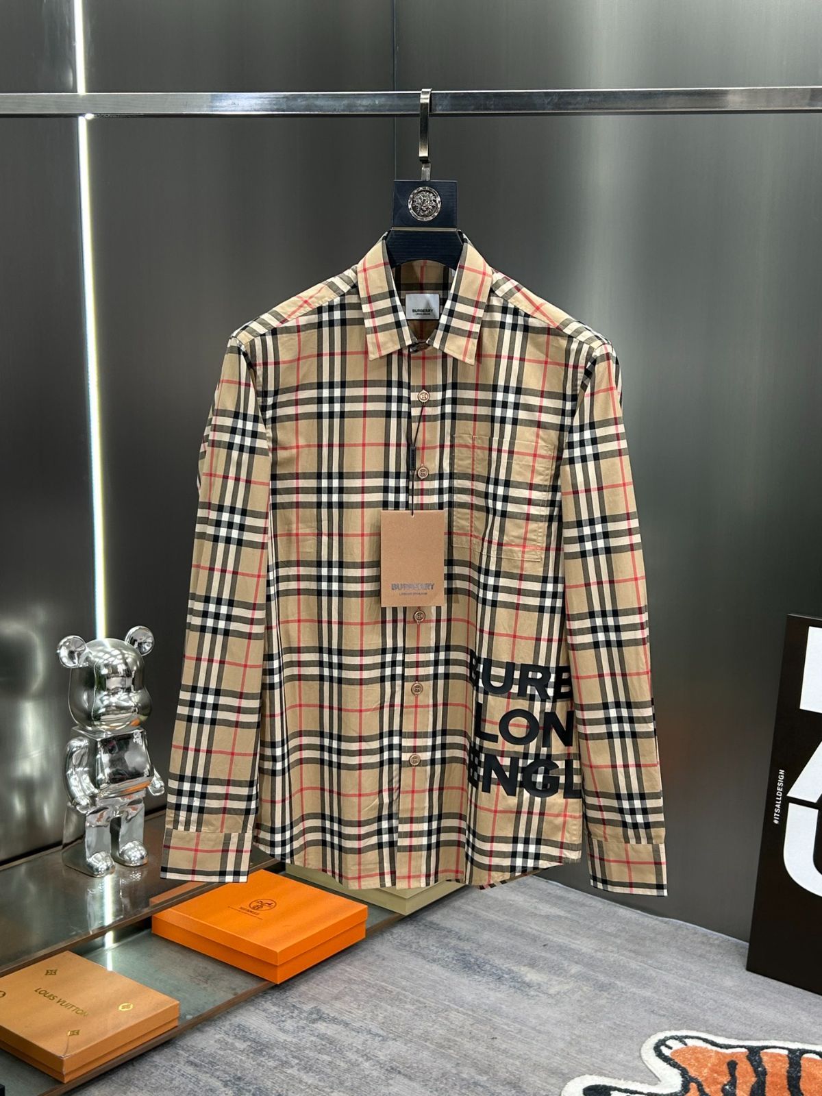 Burberry チェック柄シャツ ベージュ系