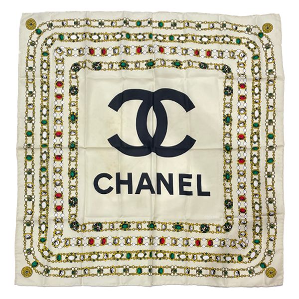 CHANEL ココマーク 宝石柄 ジュエリー ヴィンテージ スカーフ - It's