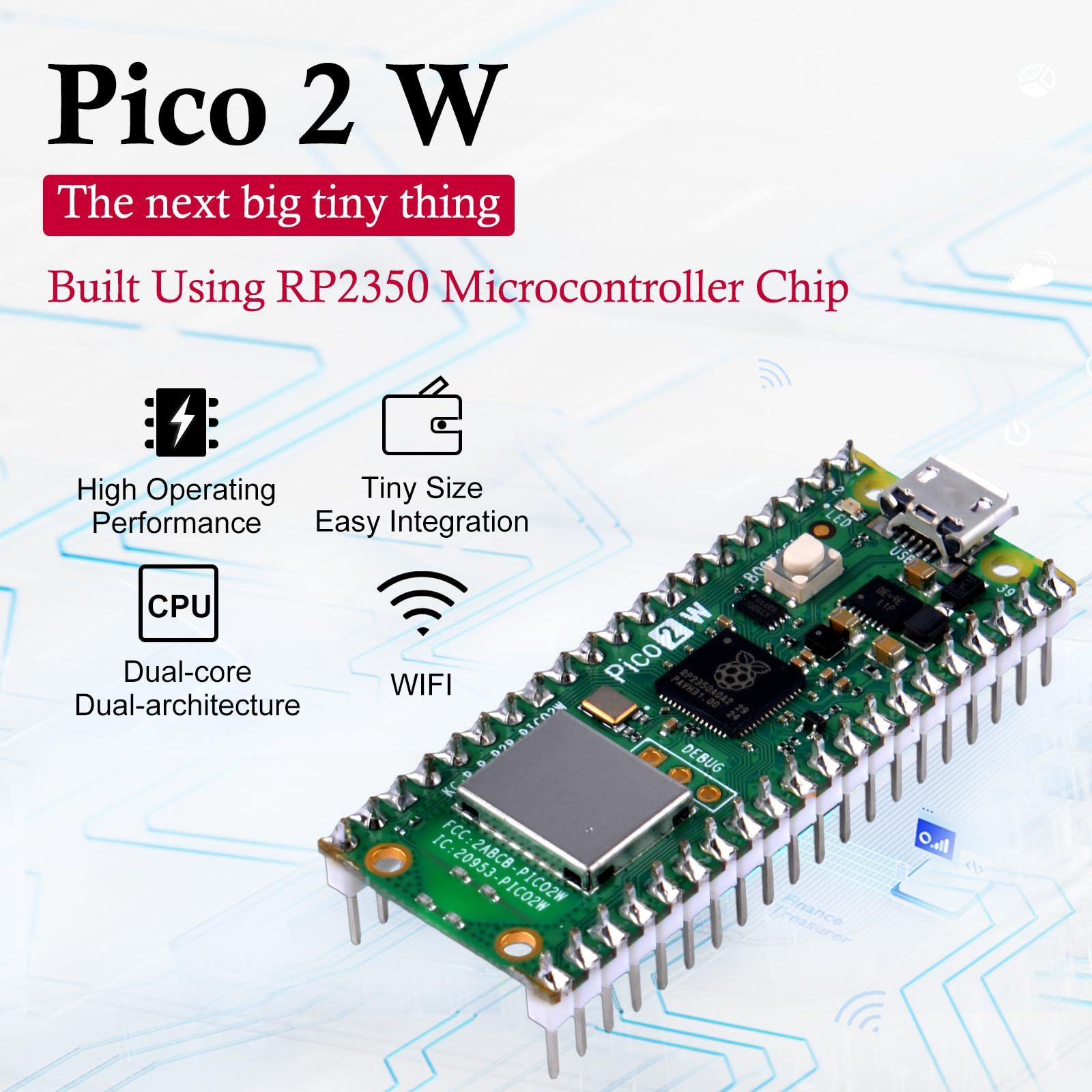 GeeekPi スターターキット Raspberry Pi Pico 2 W 付属 デュアル Arm Cortex-M33 およびデュアル Hazard3 RISC-V マイクロコントローラ 詳細なチュートリアル 159 個のアイテム 9 つのプロジ