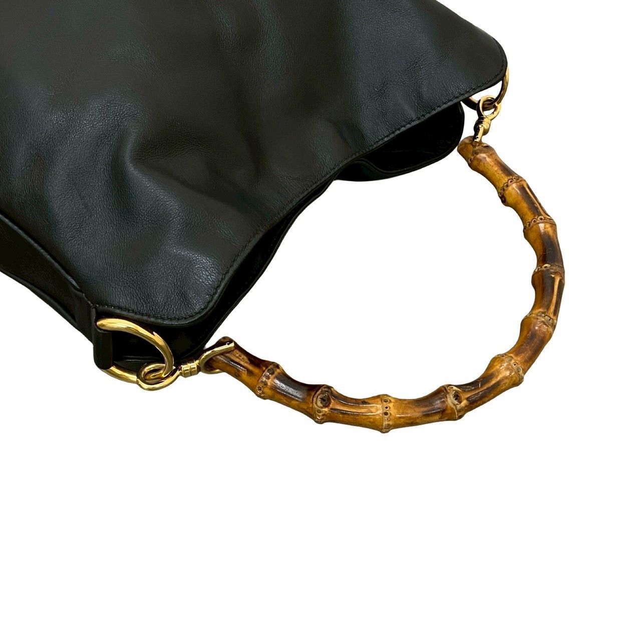 極 美品 GUCCI グッチ オールドグッチ ヴィンテージ バンブー レザー