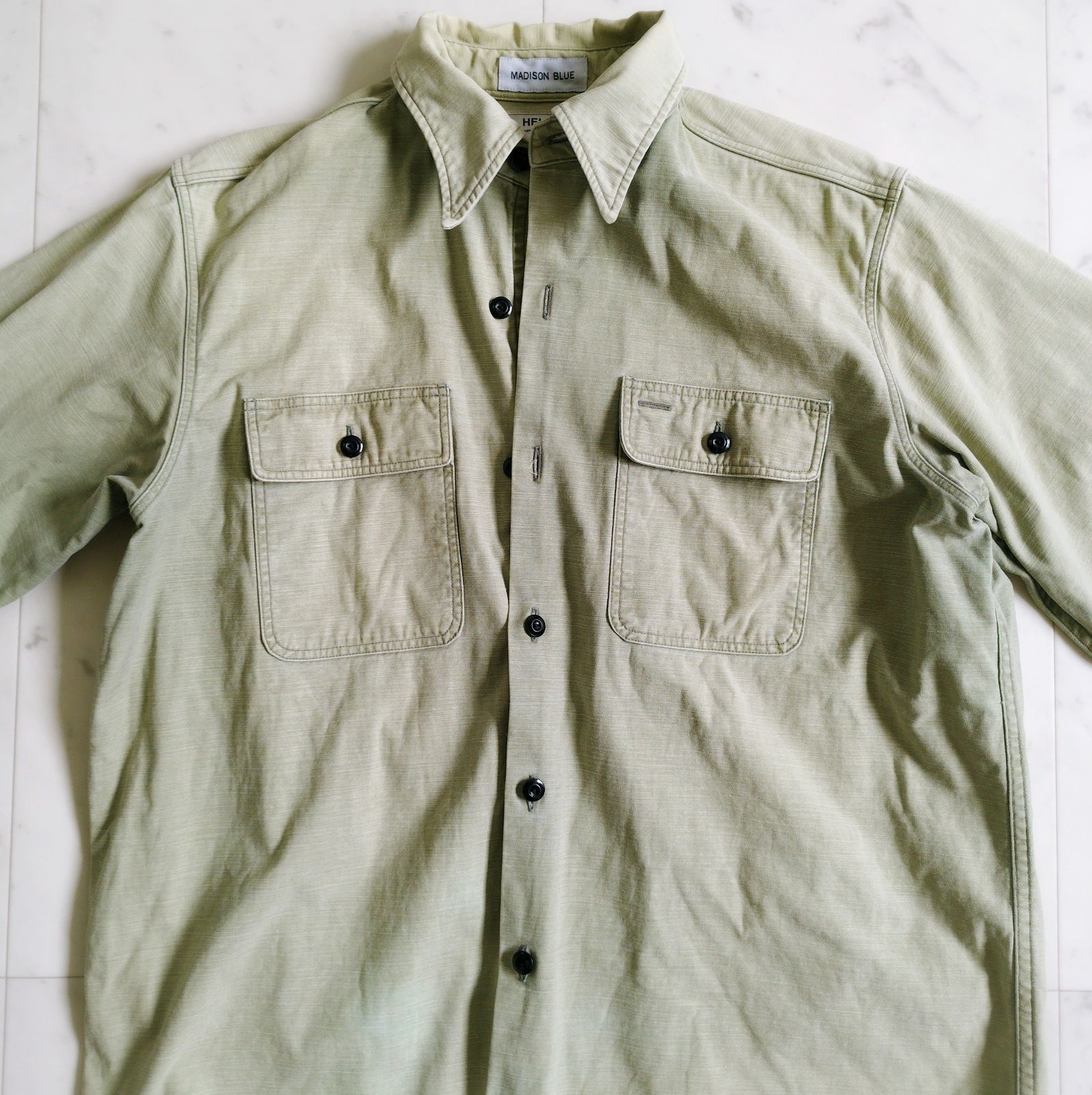 MADISON BLUE 00カーキ ハンプトンシャツ B刺繍 HAMPTON BACK SATIN SHIRT | SHIRT/BLOUSE | MADISONBLUE
