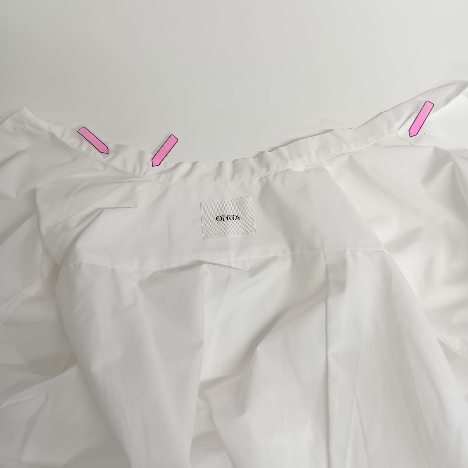 新品　OHGA ボウタイリボンブラウス　シャツ OHGA]オーガ シャツ ブラウス ボウタイ 長袖 リボン レディース 古着