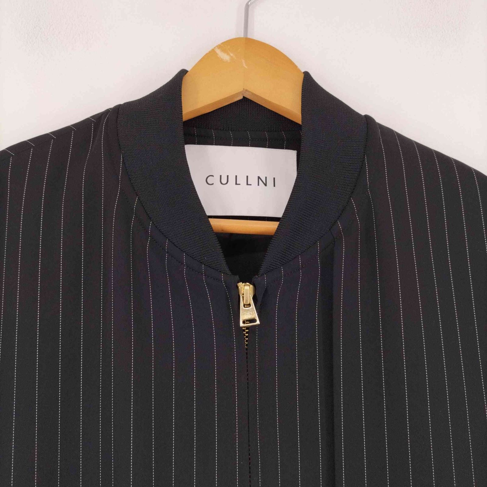 美品】CULLNI ストライプ ブルゾン　クルニ 22SS サイズ1 ブラック 美品】CULLNI ストライプ ブルゾン クルニ 22SS サイズ1