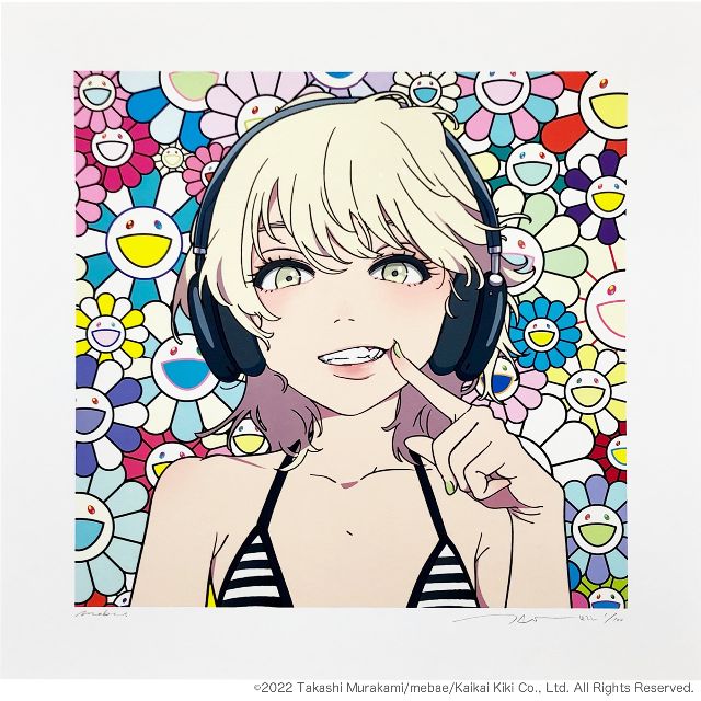 村上隆× mebae 版画 smile_01 w M.F