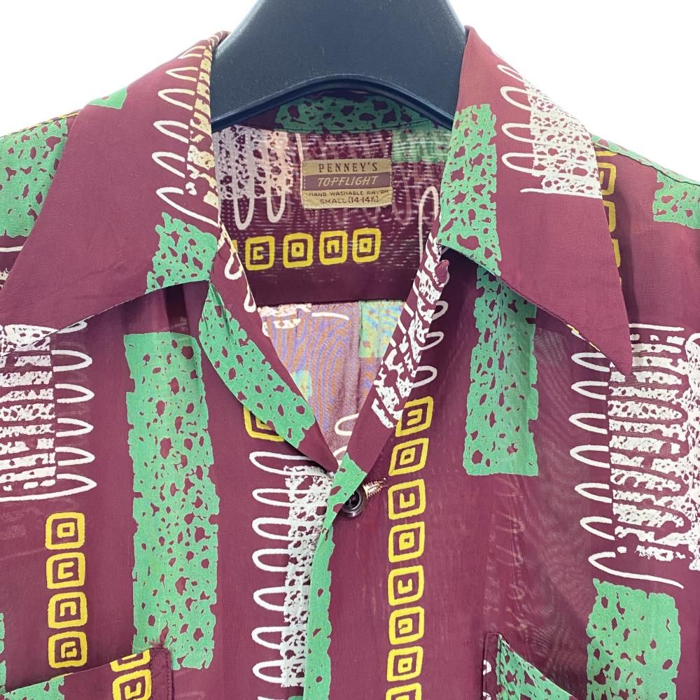 中古】50s PENNEY'S TOPFLIGHT アロハシャツ サイズS マルチカラー ぺ