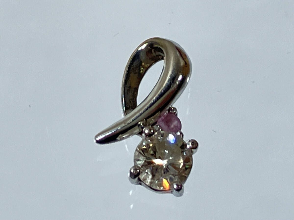 ソーティング付 K18WGホワイトゴールド 天然ダイヤモンド D0.15ct 総重量約0.6g ペンダント トップ