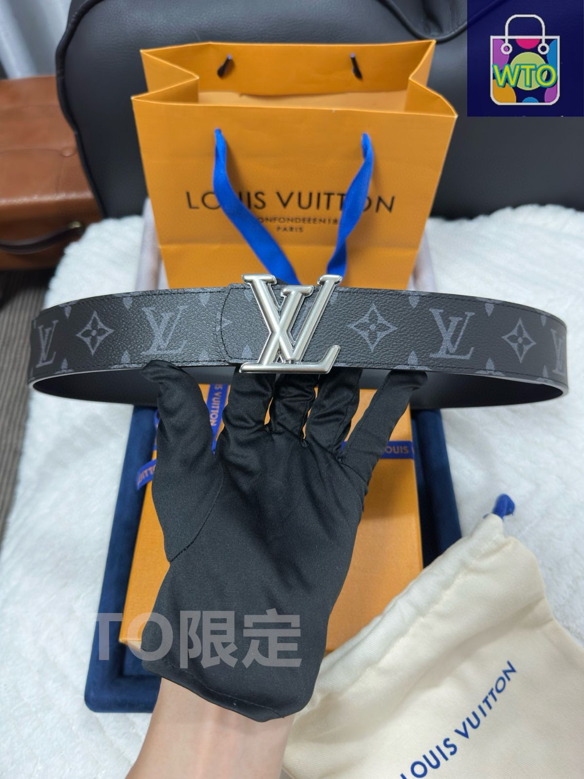 今日WTO】Louis Vuitton モノグラムブラックベルト M8846-1-AVY73