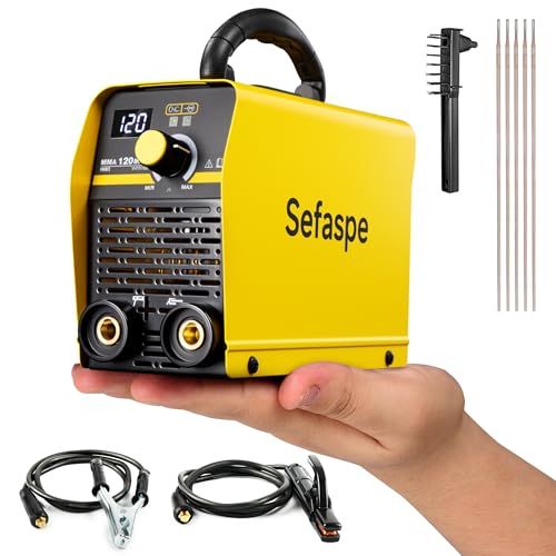 Sefaspe 溶接機 100v 半自動 アーク溶接機 120A インバーター直流 ミニポータブル ホットスタート IGBTインバーター 初心者向け 小型 軽量 家庭用 日本語取扱説明書付きmp