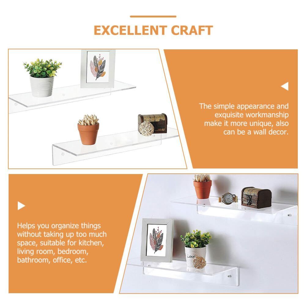 新着商品 飾り棚 壁掛け棚 取り付け簡単 壁掛け収納 壁掛けラック おしゃれ キッチン 洗面台 壁 透明 ラック アクリル製 収納 収納 オープンシェルフ 30.5x15x6.5cm 壁 ウォールラック 賃貸 6点セット ウォールシェルフ NUOLUX NEXPOTALLINN_EU