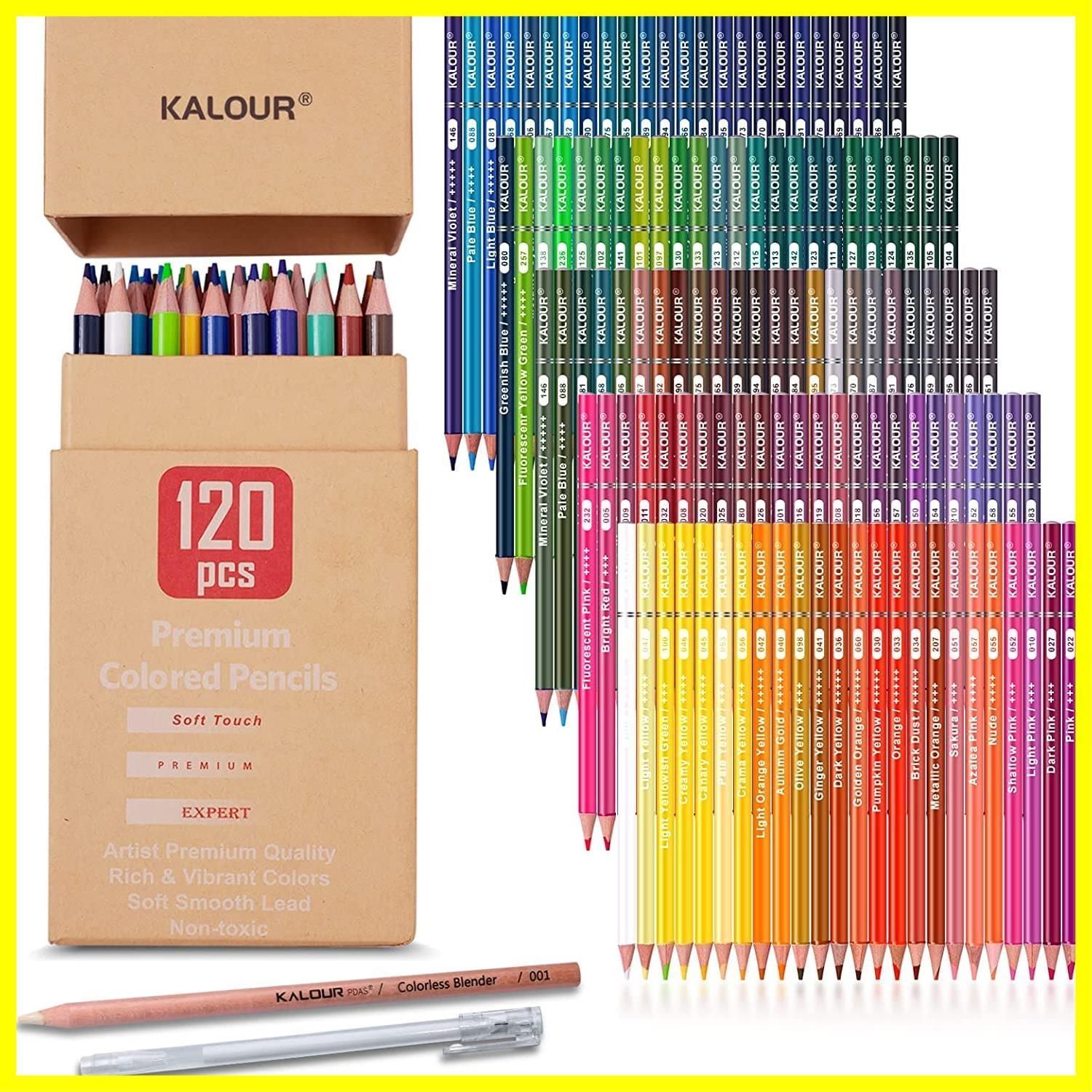 即日対応色鉛筆　メルカリ　120　プロ専用ソフト芯色鉛筆セット　色セット　油性色鉛筆　子供から大人、アーティストまで理想的な塗り絵と絵画に　うさぎや本舗