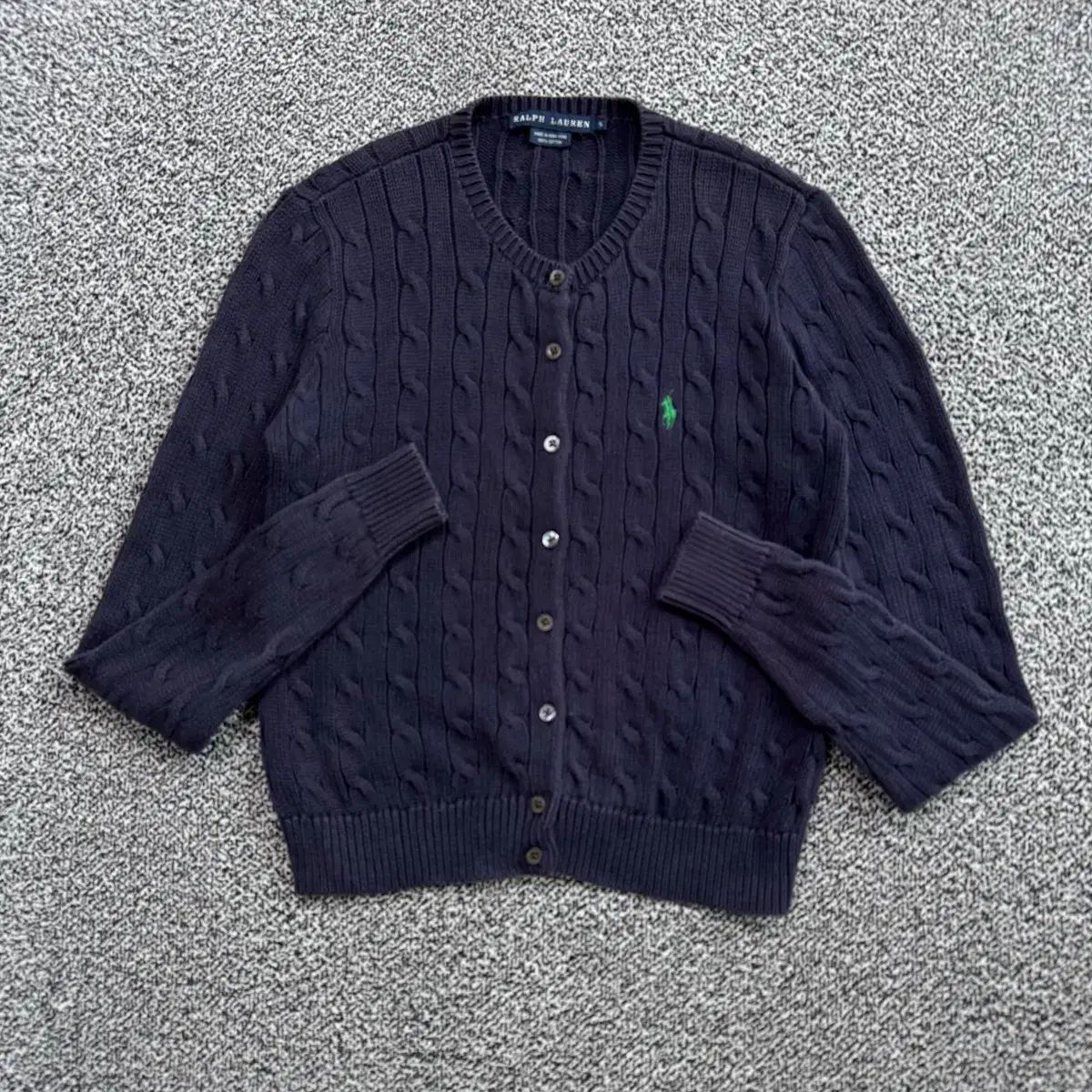Name ポロ Ralph Lauren ラルフローレン シグネチャーロゴ ネイビー ケーブル編み カーディガン