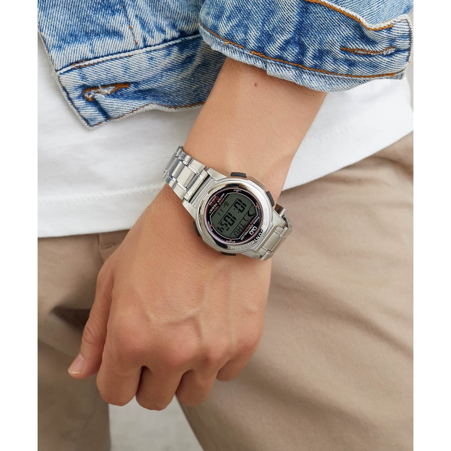 シチズン Q&Q] 腕時計 デジタル 電波 ソーラー 防水 日付 メタルバンド  