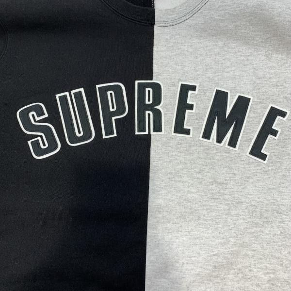 中古】Supreme 18AW Split Crewneck Sweatshirt サイズM グレー 