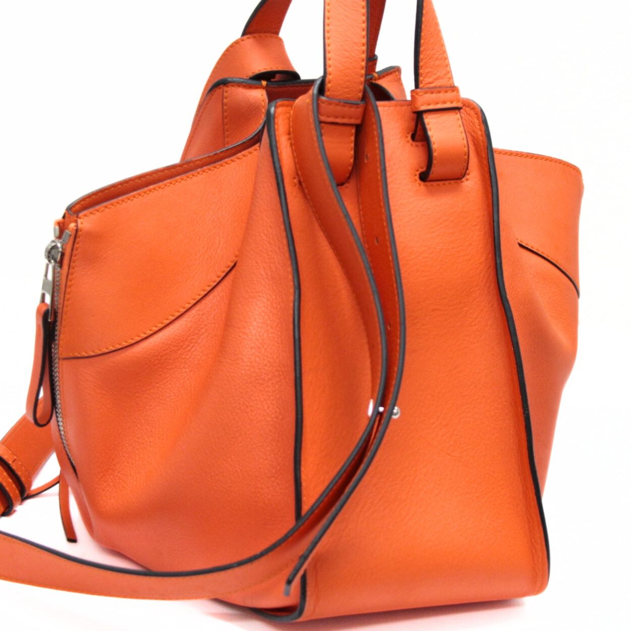 ロエベ LOEWE ハンモック スモール 2WAY ハンドバッグ ショルダーバッグ レザー オレンジ 71774