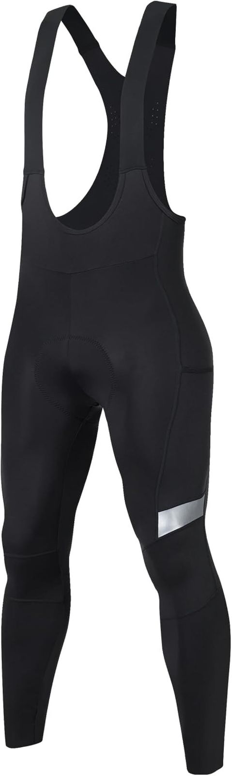 Santic サンティック サイクルビブパンツ ビブタイツ 薄手 春秋用 ロングタイプ 通気性 サイクリング ロードバイク 自転車 サイクルウエア ブラック XL