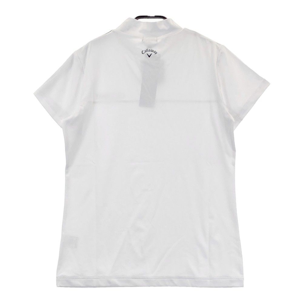 サイズ：L CALLAWAY キャロウェイ  フロントロゴ ハイネック 半袖Tシャツ  ホワイト系 [240101415260] ゴルフウェア レディース ストスト サイズ：L CALLAWAY キャロウェイ フロントロゴ ハイネック 半袖