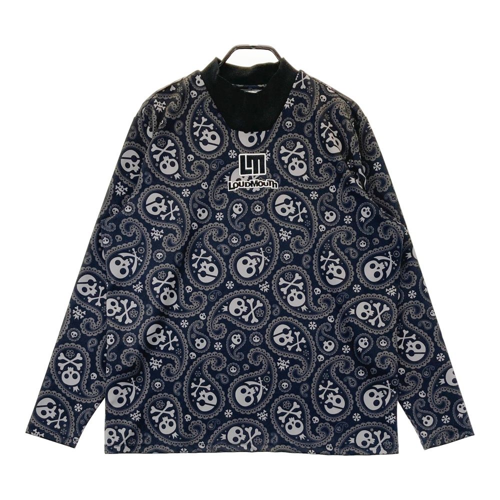 サイズ：XL LOUD MOUTH ラウドマウス  長袖ハイネックTシャツ スカル ブラック系 [240101439241] ゴルフウェア メンズ ストスト サイズ：XL LOUD MOUTH ラウドマウス 長袖ハイネックTシャツ