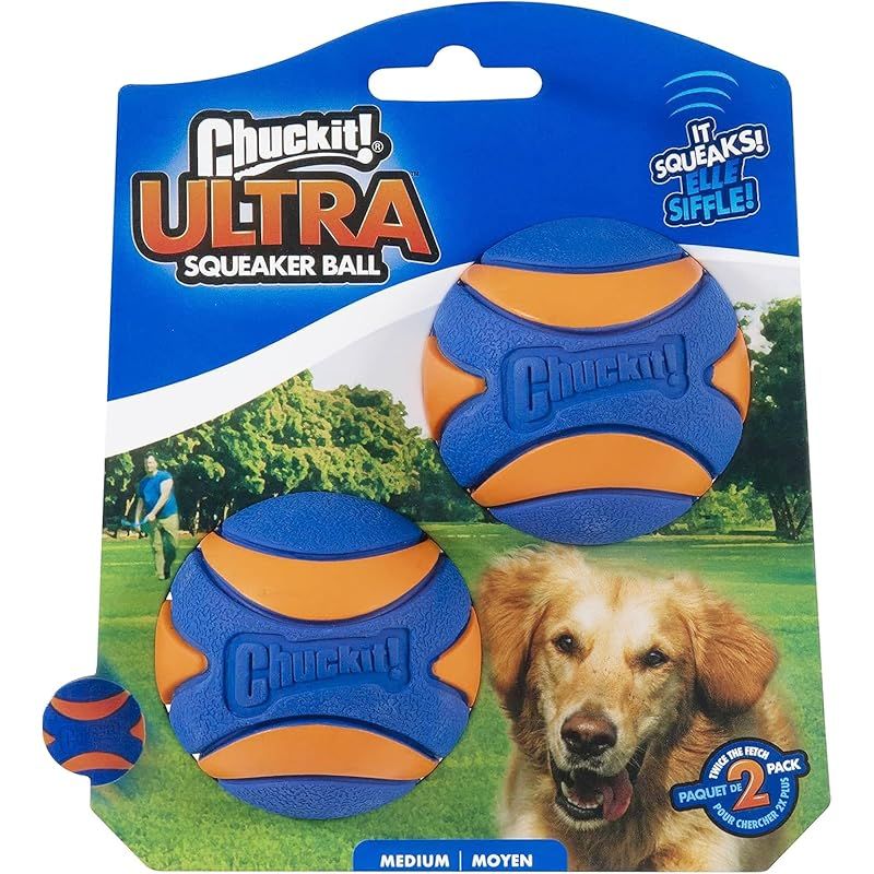 Chuckit Ultra Squeaker Ballミディアムパック2個