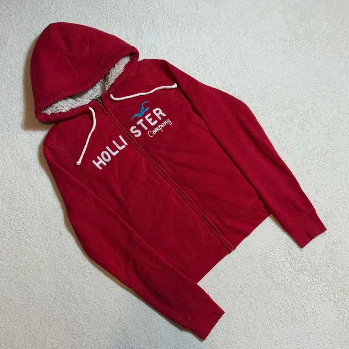 ホリスター フリース フリースレッド WHO ジップアップ