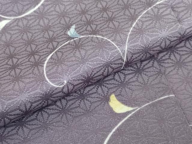 平和屋本店□上質な長襦袢 無双仕立て 唐草文 葡萄鼠色地 逸品