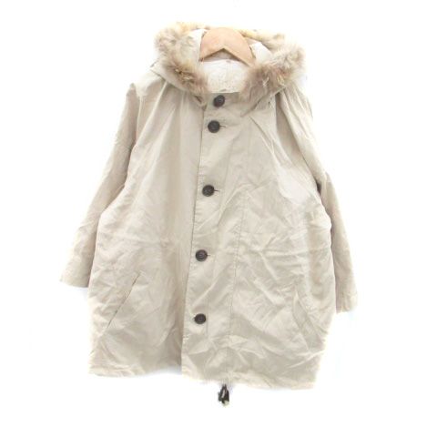 ギャミヌリィ gaminerie マウンテンパーカー ミドル丈 ライナー付き フード付き ファー M オフホワイト /HO2