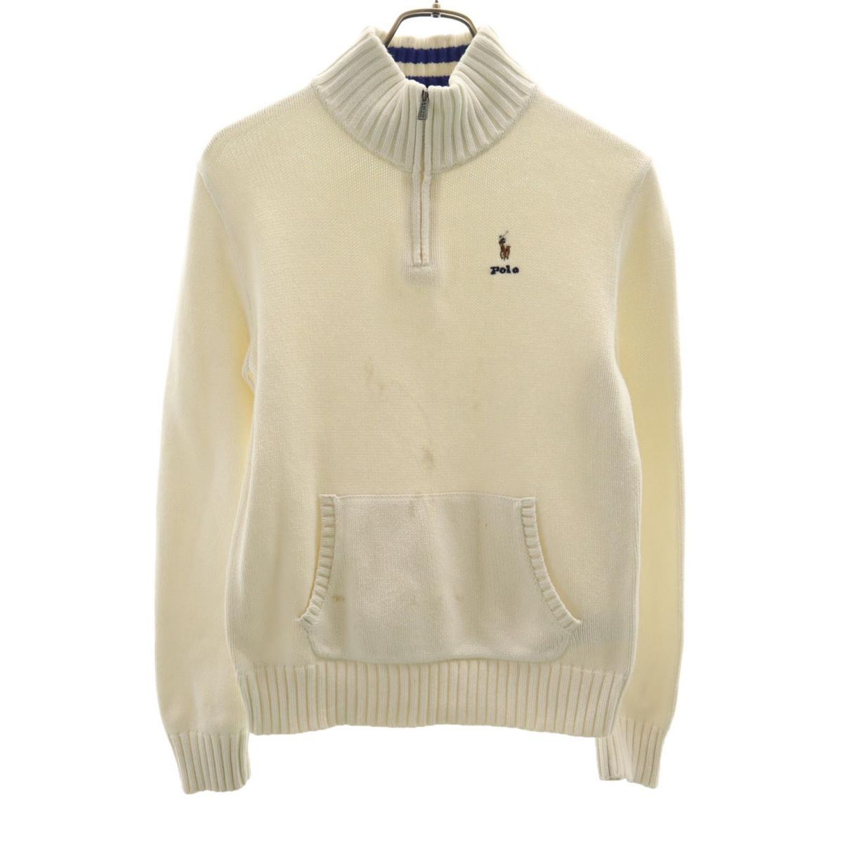 ポロラルフローレン 長袖 セーター L(14-16） ホワイト POLO RALPH LAUREN ニット キッズ 古着 【240216】