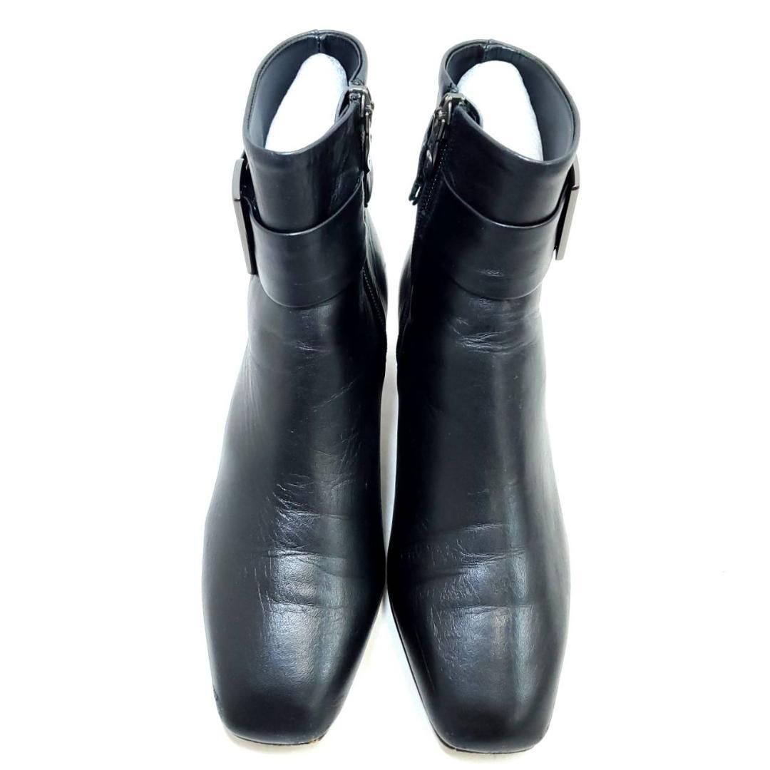 極美品✨DIANA スクエアトゥ ショートブーツ レザー サイドジップ ブラック ダイアナ 美品 ショートブーツ スクエアトゥ サイドジップ