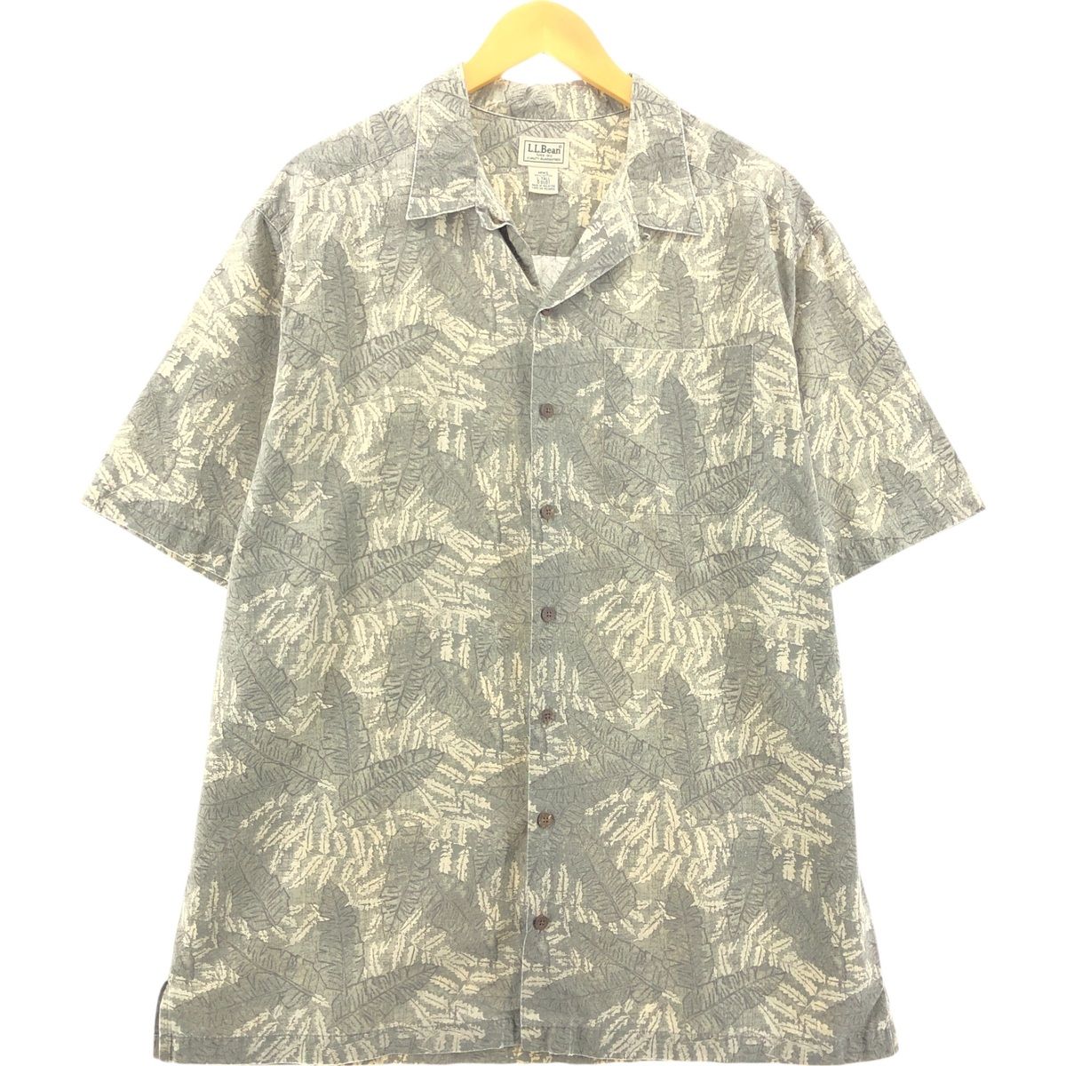 L.L.Bean - 80s USA製 エルエルビーン 総柄 半袖 シャツ