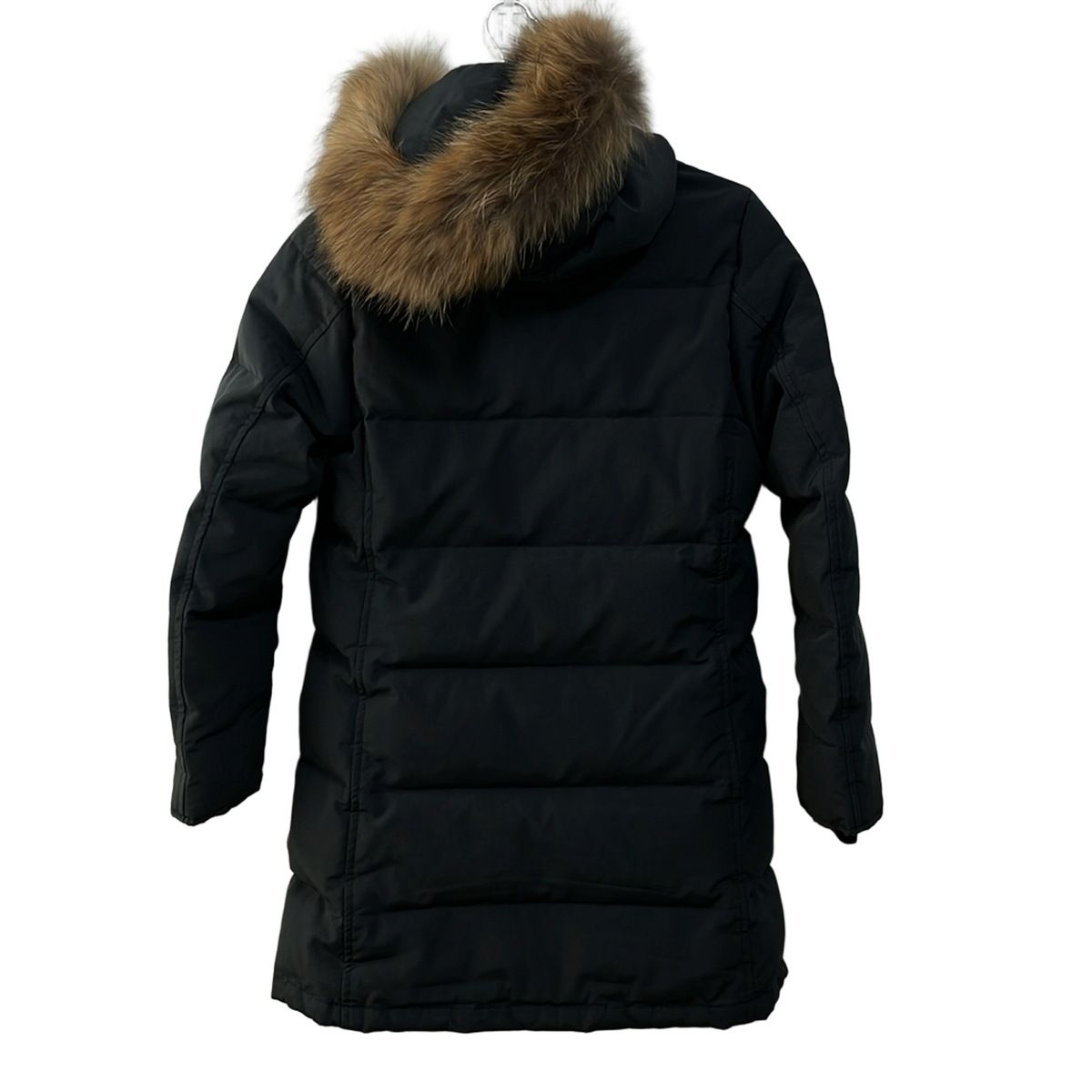 ダントン　タッサーダウン　ラクーンファー　ブラック　size36 DANTON タッサー ダウンコート ラクーンファー サイズ36 黒 S DANTON