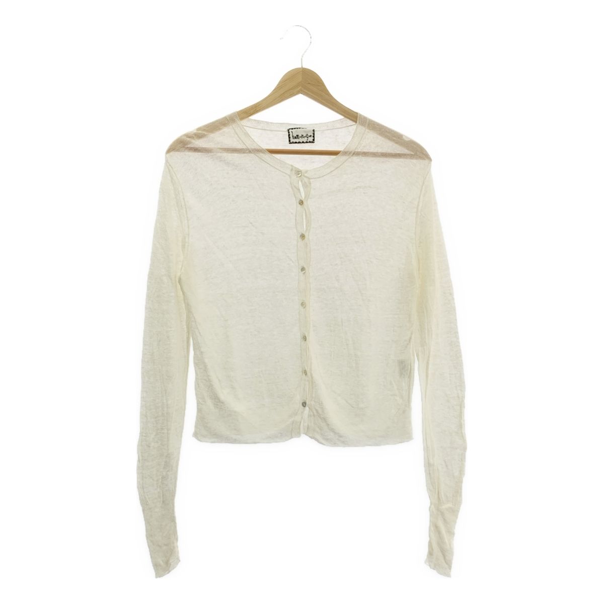 humoresque | ユーモレスク | crew neck cardigan リネン シルク クルーネック ニットカーディガン | F | ホワイト | レディース