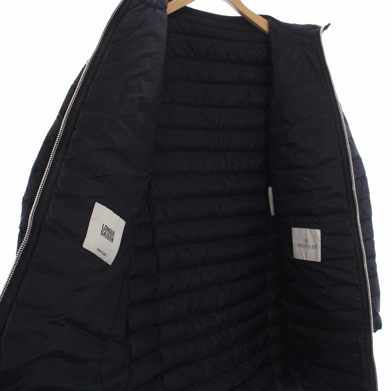 モンクレール MONCLER BOUGUE ダウンコート アウター ロング ジップアップ スタンドカラー 4 L 黒 ブラック /KH