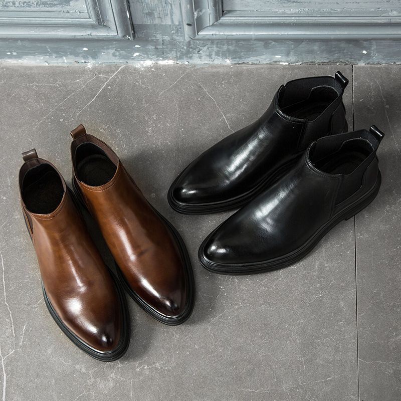 ショートブーツ メンズ フォーマル チェルシーブーツ ビジネスシューズ カジュアル 紳士靴ドレス メンズブーツ サイドゴアブーツ 革靴 男性 秋冬 防寒 履きやすい 滑り止め 通学 通勤 6LZZ173
